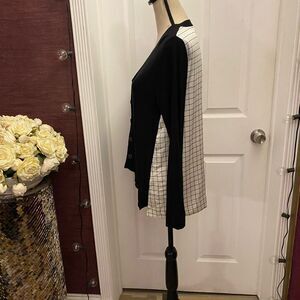 Donna Karan buttoned plaid back cardigan, XS